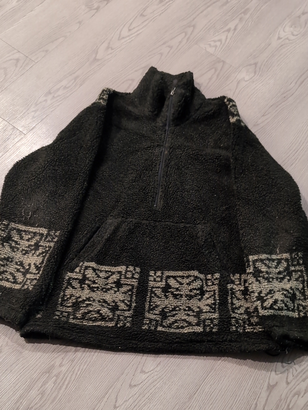 Woolrich Sherpa Fleece 1/4 Zip Pullover Aztec Pattern L USA Made